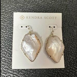 Kendra Scott Gold and White Faceted Earrings